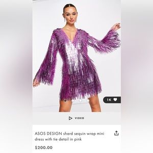 ASOS DESIGN shard sequin wrap mini dress